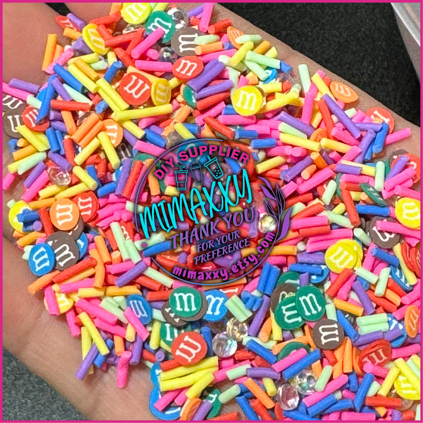 5mm M&M Candies Polymer Clay Slices / resin art / nail art / snow globe tumbler / crafts / supplies / DIY / Cute / chocolate, DESSERT 004