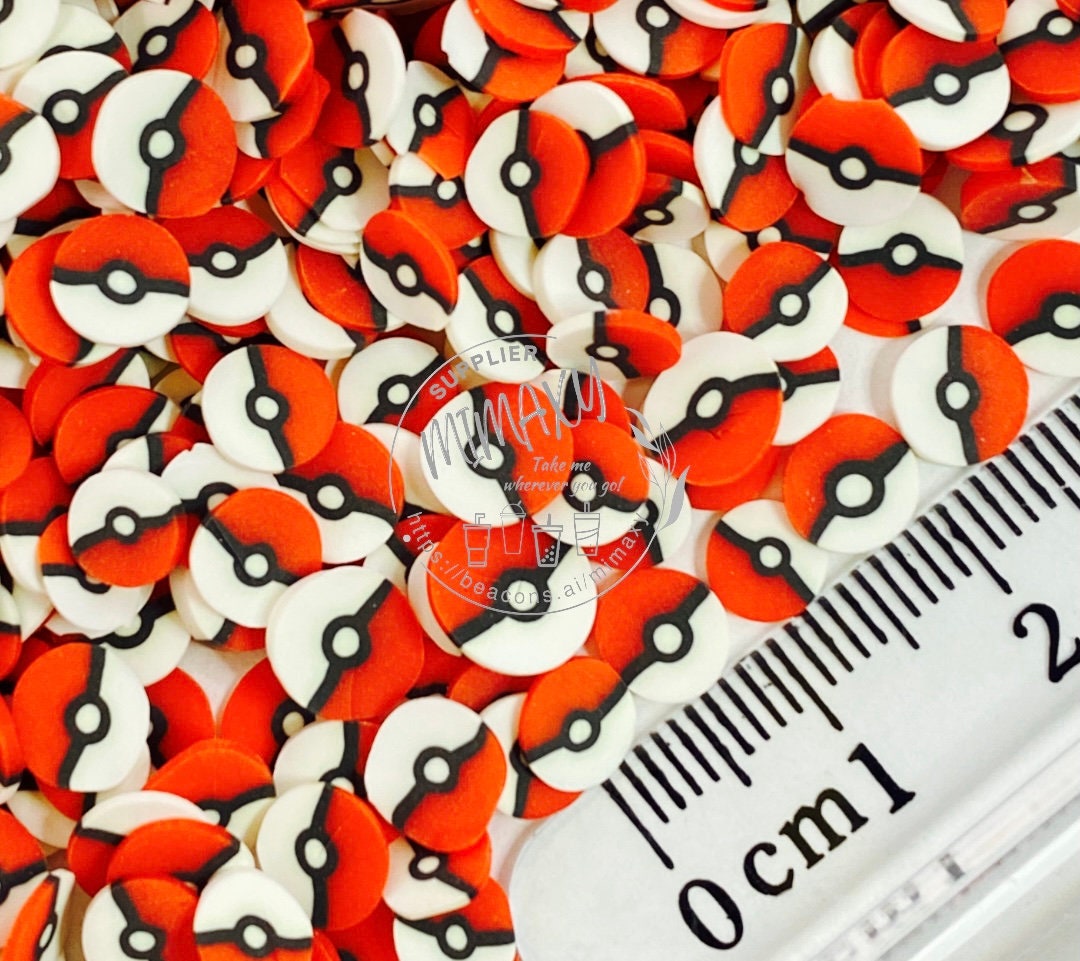 5mm Poke-ball polimer clay slices / resin art / nail art / crafts / DIY / BALLS 009