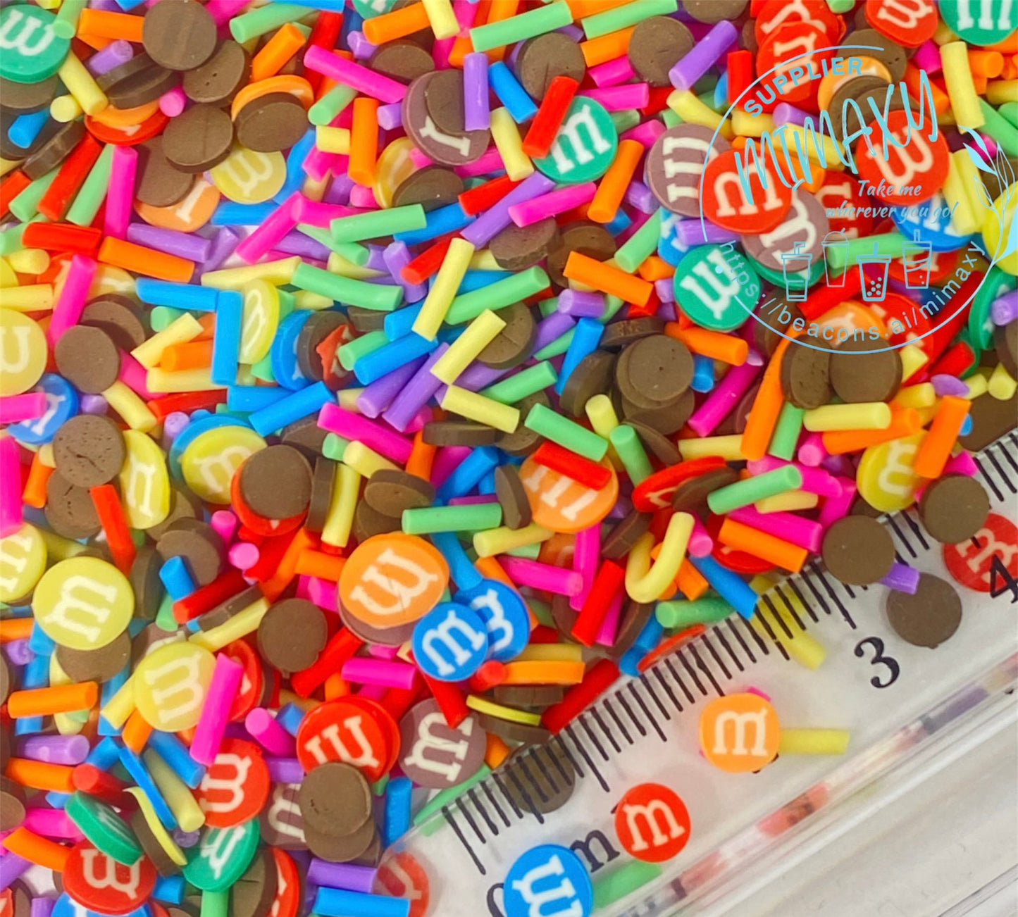 5mm M&M Candies Polymer Clay Slices / resin art / nail art / snow globe tumbler / crafts / supplies / DIY / Cute / chocolate, DESSERT 003