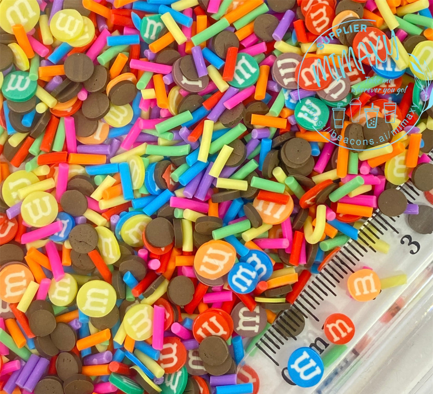 5mm M&M Candies Polymer Clay Slices / resin art / nail art / snow globe tumbler / crafts / supplies / DIY / Cute / chocolate, DESSERT 003