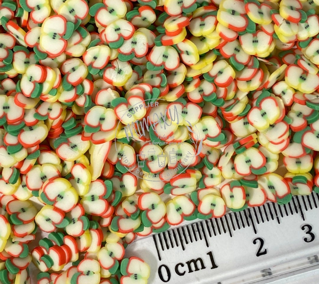 5mm Sour Apple, Polymer Clay Slices / resin art / nail art / snow globe tumbler / crafts / supplies / DIY / Cute / fruits, APPLE 002