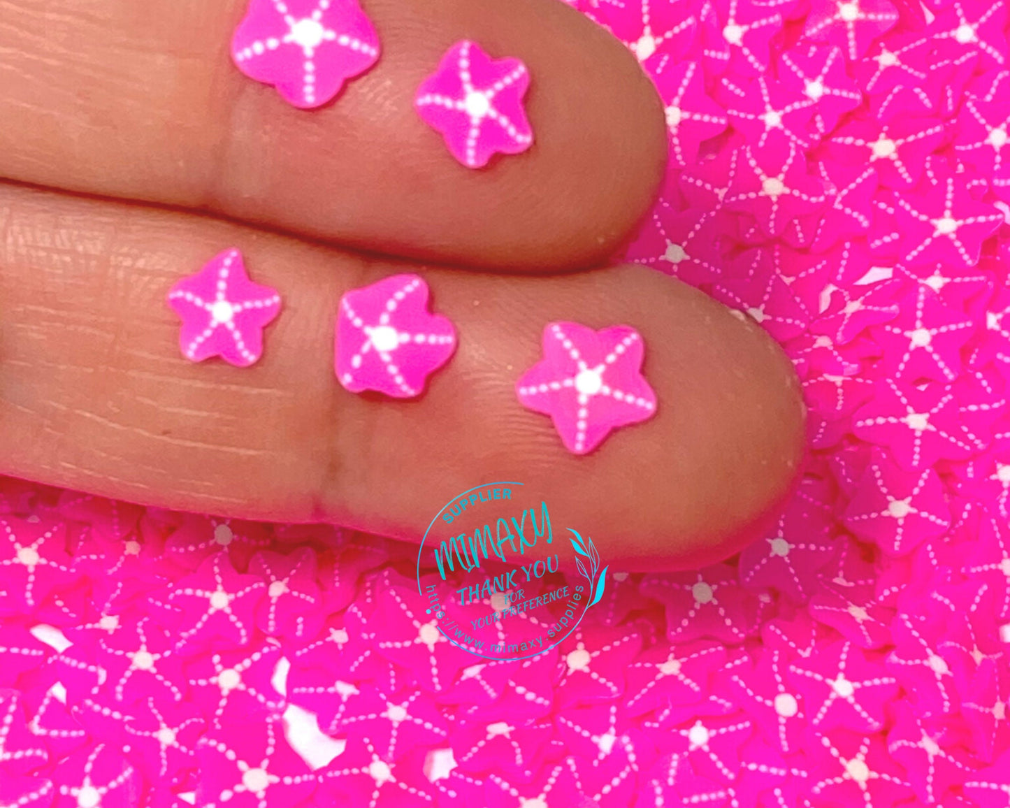 5mm Pink SEA STAR /Fimo/Slice Perfect for Diy/Fake Food/Slime/Snow Globe Tumblers/Deco Topping/Fake Dessert, SEA 004