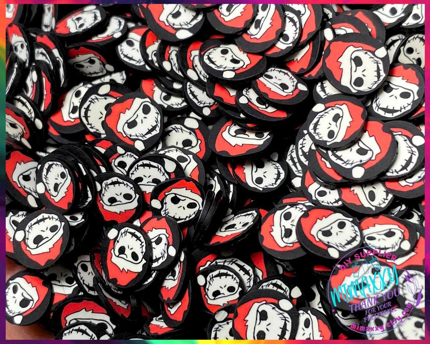 5mm Santa Jack / Ghost / Skeleton Polymer Clay / Sprinkle / DIY / Resin Art /Nairl art Snow globe tumbler / Christmas, MOVIE 019
