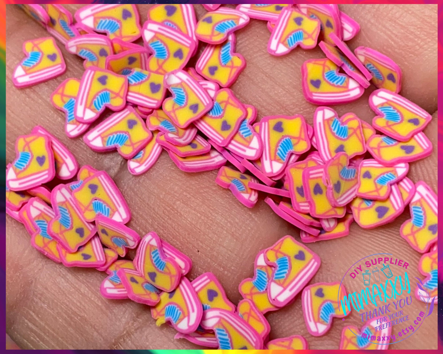 5mm Hightop Sneaker,Tennis, shoe, Polymer Clay Slices /resin art /nail art /snow globe tumbler /crafts /supplies /Cute, LOVE 025