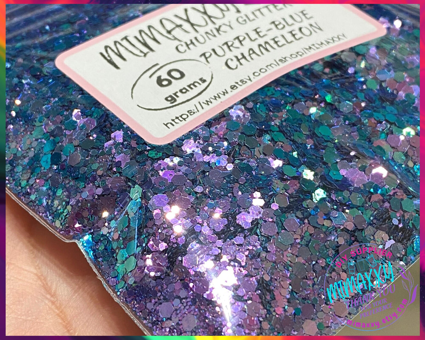 Purple Blue Chameleon ,Shaped Glitter, Chunky Glitter Mix, Cosmetic Glitter,Nail Art, Resin art,Snow Globe Tumbler,Craft, CHAMELEON 011