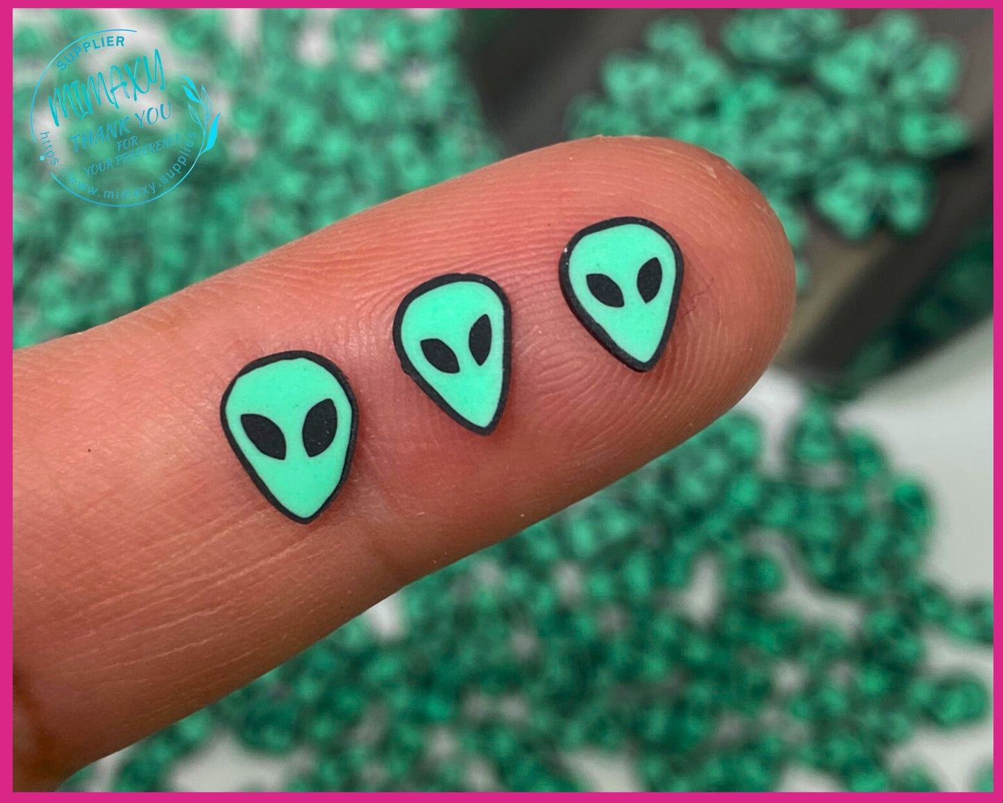 5mm ALIEN Head UFO/ Ghost /Polymer Clay Slices/ Sprinkle / Diy / Resin Art /Nairl art / Snow globe tumbler / christmas, HALLOWEEN 025