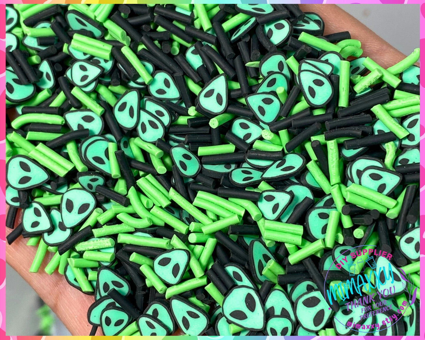 5mm Alien Mix Head UFO/ Ghost /Polymer Clay Slices/ Sprinkle / Diy / Resin Art /Nairl/ Snow globe tumbler / christmas, CARTOON MIX 024