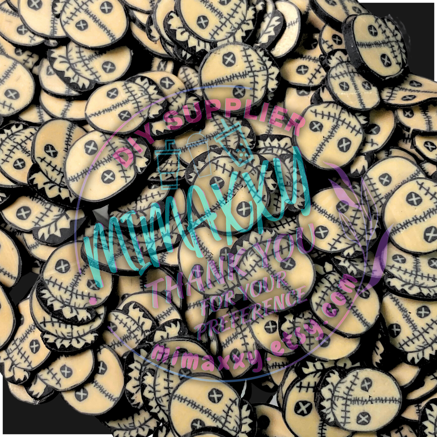 5mm Trick or treat, Witches, Sprinkle, Slime Polymer Clay Slices, Fake,Nail, Craft , Nightmare before xmas, bath, HALLOWEEN 069