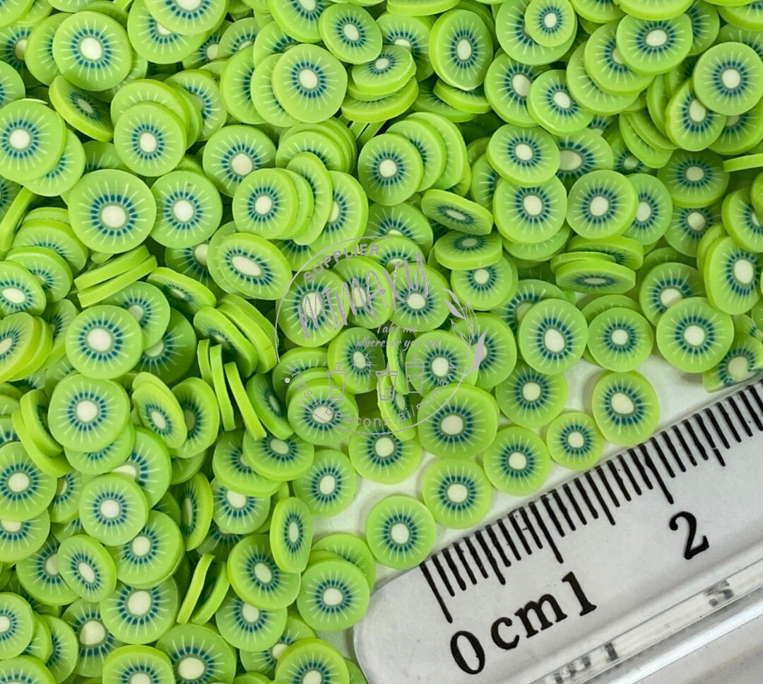 5mm KIWI, Polymer Clay Slices / fruit slices, resin art, resin, nail art, green, FRUIT 003