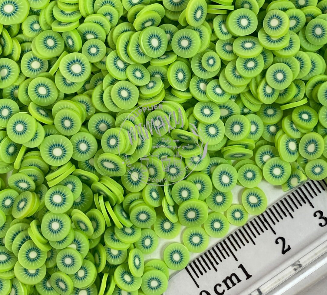 5mm KIWI, Polymer Clay Slices / fruit slices, resin art, resin, nail art, green, FRUIT 003