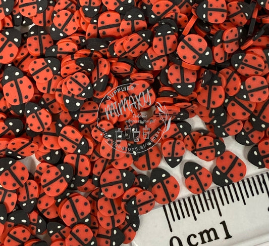 5mm Lady Bug, resin art, nail art, snow globe tumbler, Polymer clay slices, ANIMAL 001