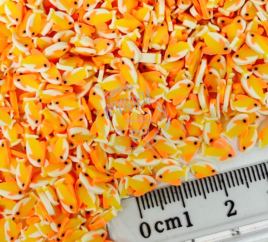 5-7mm Glod Fish Polymer clay Slices / Goldfish / Ocen / Sea / Resin art / Nail art / Fimo /DIY / Crafts, SEA 003