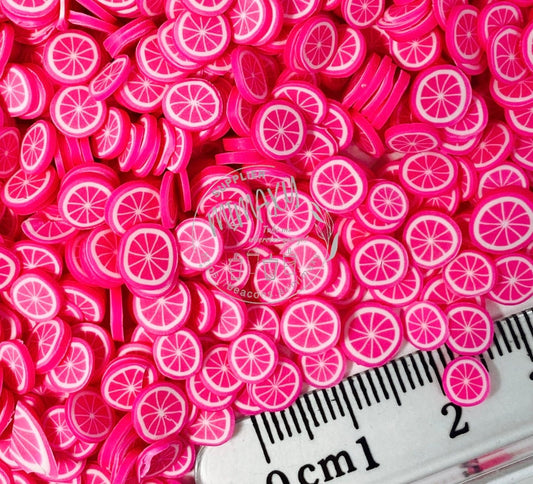 5mm Pink Lemon / Fruit Slices / citrus / Polymer clay Slices / resin art / nail art / fimo / slime / snow globe tumbler / DIY, LEMON 001