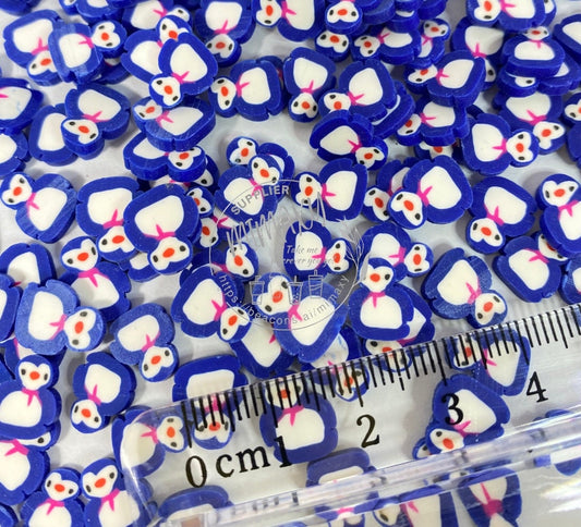 10mm Blue Penguin / beads / Polymer Clay Slices / nail art / resin art / crafts / DIY / fimo, BEADS 3