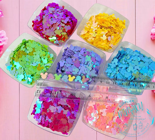 10mm Sequins Ears Mouse Head 8 colors Iridescent holographic mickey mouse confetti Sprinkle Slime Holographic Craft Ships, SEQUINS MOUSE