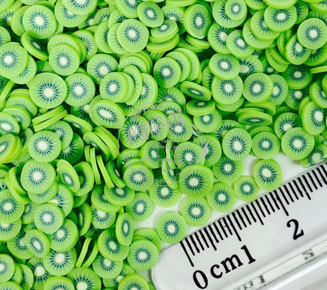 5mm KIWI, Polymer Clay Slices / fruit slices, resin art, resin, nail art, green, FRUIT 003