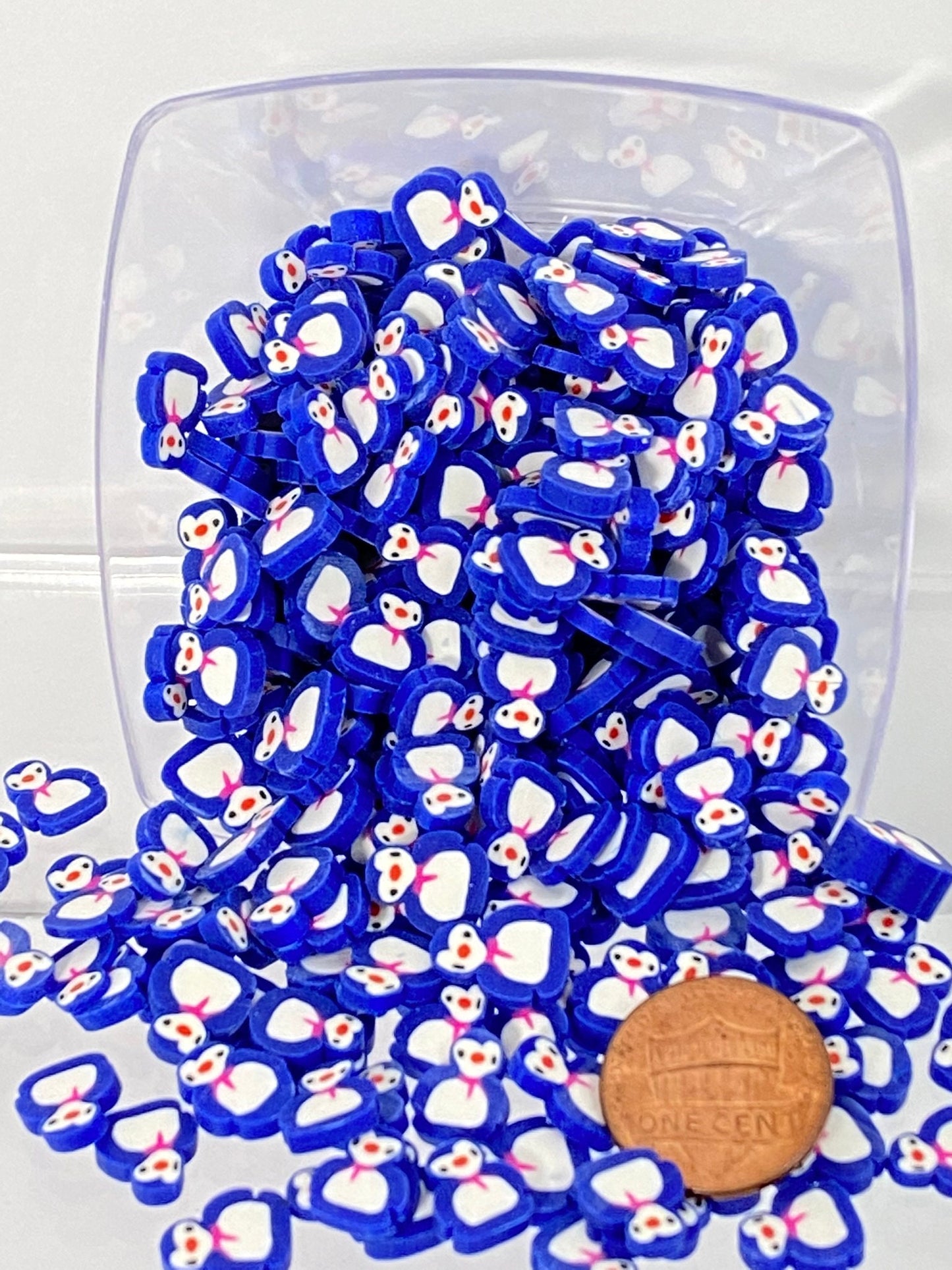 10mm Blue Penguin / beads / Polymer Clay Slices / nail art / resin art / crafts / DIY / fimo, BEADS 3