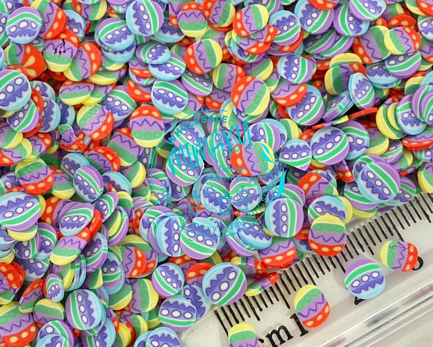 5mm EASTER EGGS /Polymer Clay Slices / Diy/ Slime/ Fimo / Crafts / Resin art / nail art / rabbit, bunny, rainbow, EASTER 005