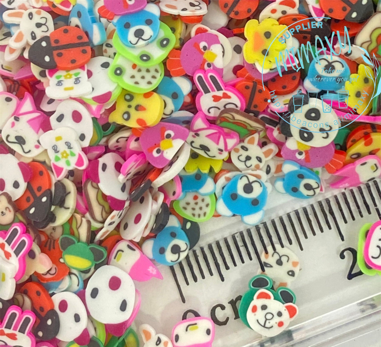 5mm PET/ DOGS/ Animal Mix Mixed colors Sprinkle Slime Polymer Clay Slice Slices Fake Bake Nail Art Faux Craft Ships pet kids, PETS 003