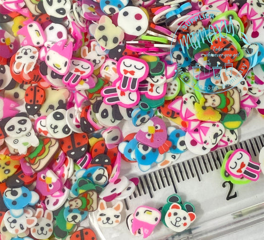 5mm PET/ DOGS/ Animal Mix Mixed colors Sprinkle Slime Polymer Clay Slice Slices Fake Bake Nail Art Faux Craft Ships pet kids, PETS 003