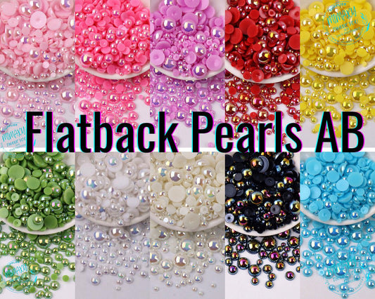 Flatback PEARLS / Mixed Size/Half Round / Faux Pearls/ Resin/ Nail Art/Deco /Embellishments /Crafting Supplies /Cabs (3mm,4mm,5mm,6mm,8mm)