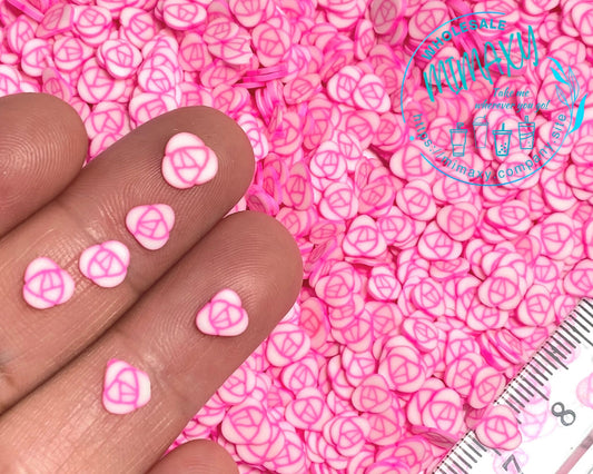 5mm PINK ROSES, Polymer Clay Slices / resin art / nail art / snow globe tumbler / crafts / supplies / Diy / Cute / Flower, ROSES 001