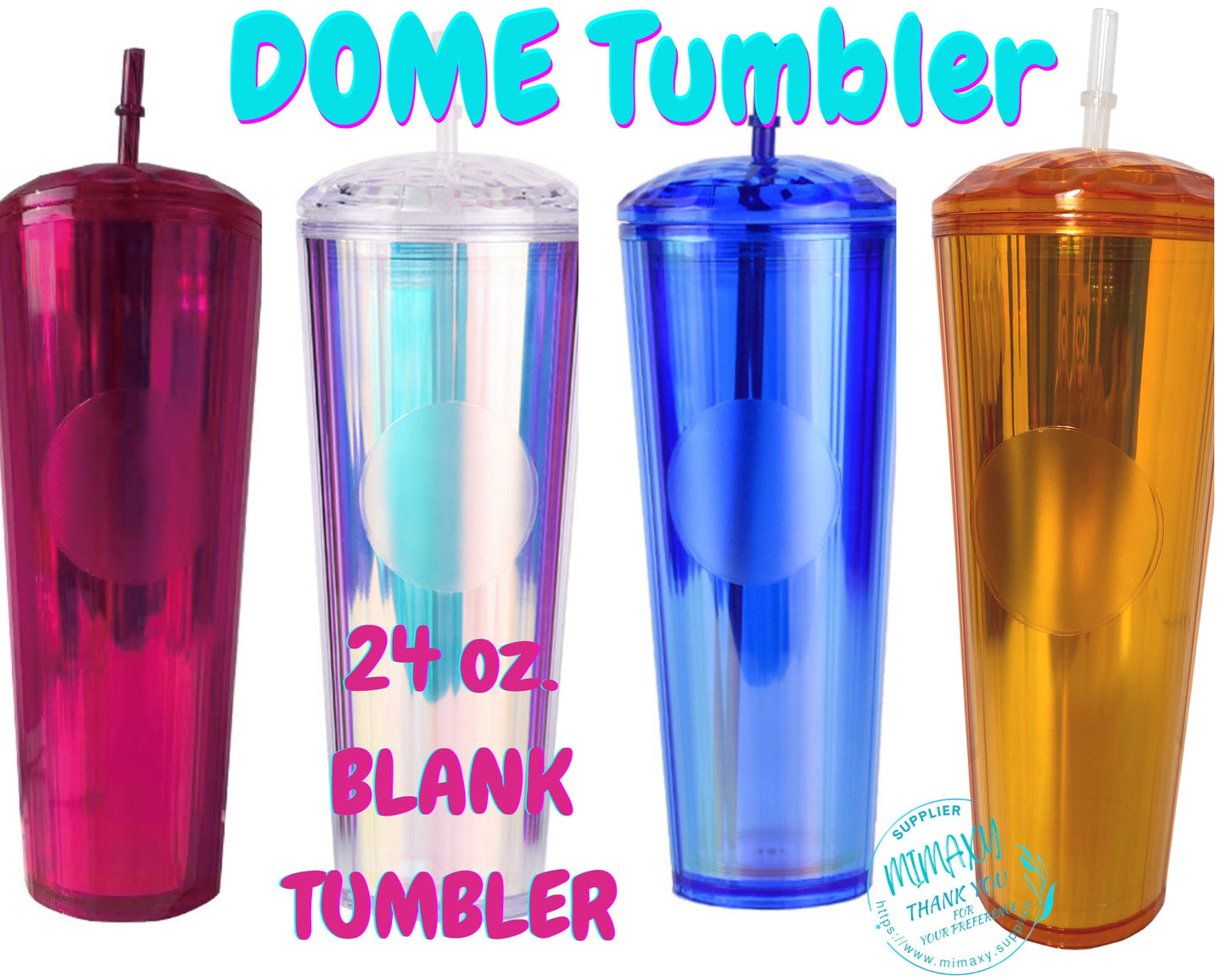 24oz. DOME TUMBLER / Spring Tumbler / Gift / Cup / Blank Cup / Blank Tumbler / Coffee Shop Tumbler / Cold Cup / Customizable Logo /No Brand