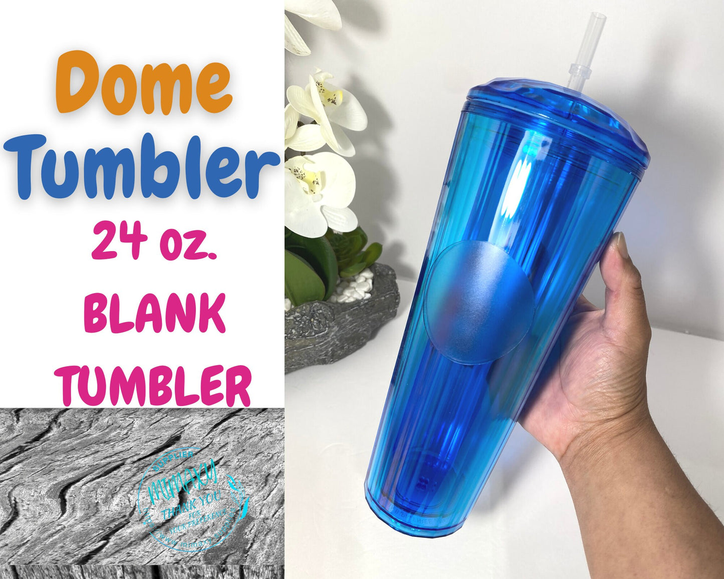 24oz. DOME TUMBLER / Spring Tumbler / Gift / Cup / Blank Cup / Blank Tumbler / Coffee Shop Tumbler / Cold Cup / Customizable Logo /No Brand