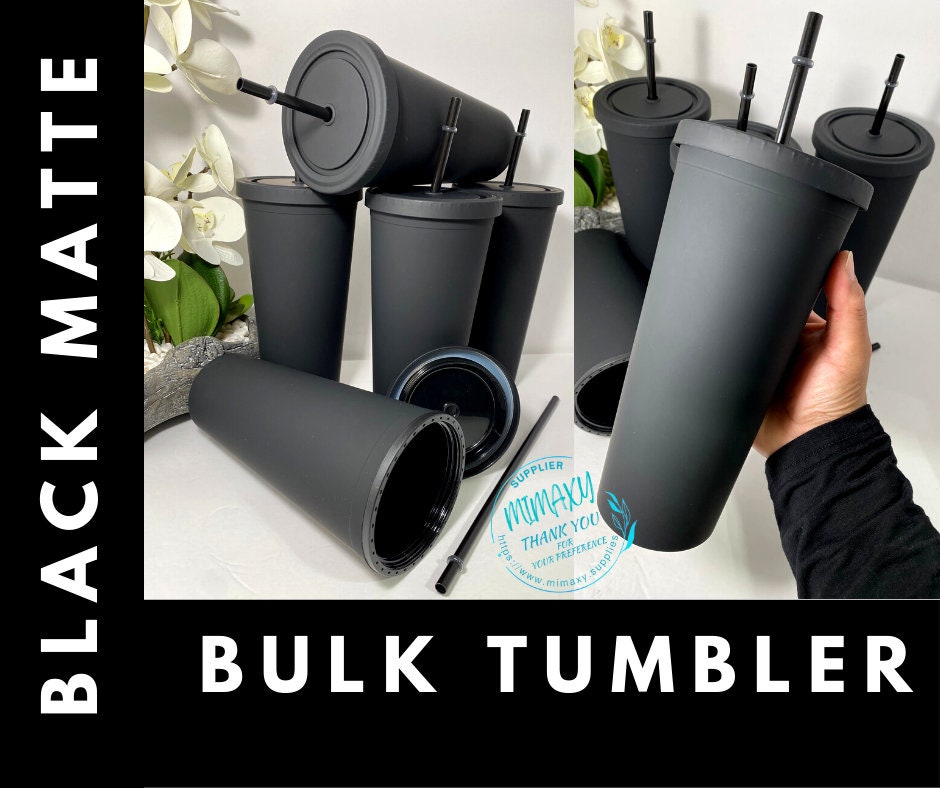 BULK /MATTE BLACK Tumbler /22oz. Tumbler/ Black / blank, Diy, Perfect for crafts/ Great quality cup, very sturdy & stylish.