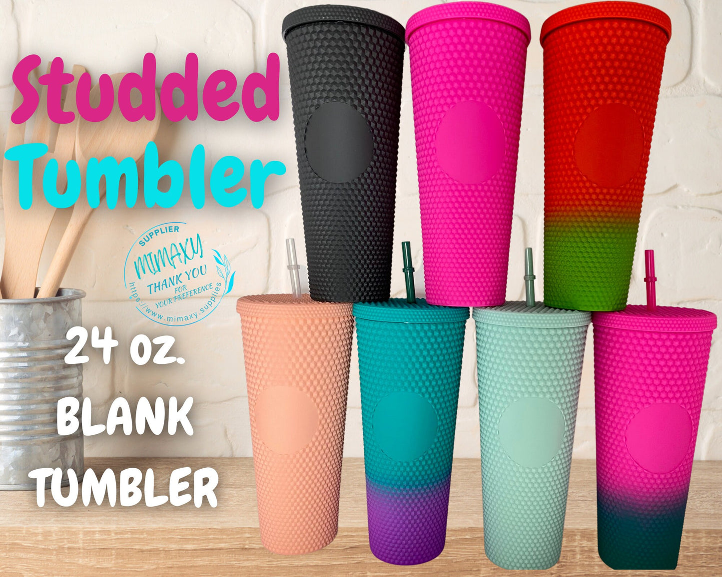 24oz. STUDDED TUMBLER / Spring Tumbler /Gift / Cup/ Blank Cup / Blank Tumbler / Coffee Shop Tumbler / Cold Cup / Customizable Logo /No Brand