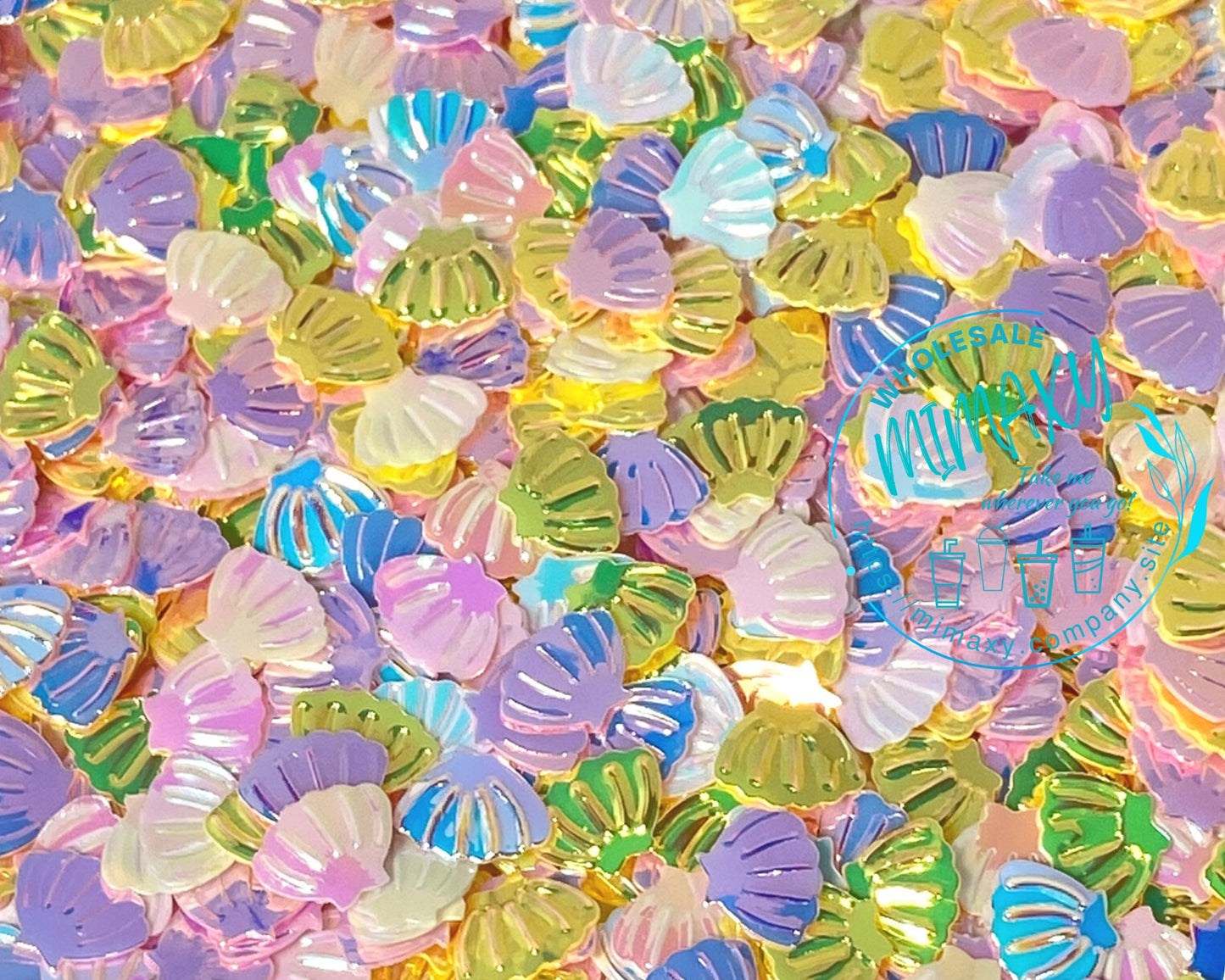 5mm Mix SHELLS Mermaid Sea Sprinkle Slime Slices Fake Bake Nail Art Faux Craft Ships, Sequins, SHELLS 003