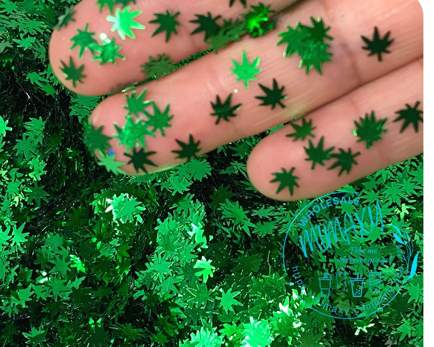 Hemp Cannabis, Pot Leaf, Chunky Glitter Mix, Cosmetic Glitter, Body Painting,Nail Art, Resin art,Snow Globe Tumbler,Crafts, SHAPES 002