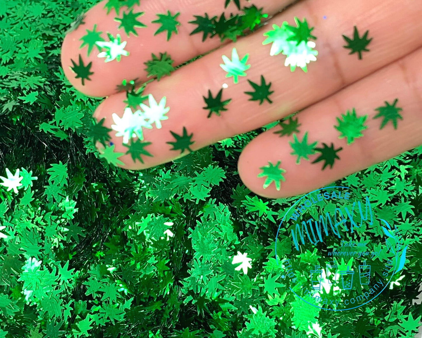 Hemp Cannabis, Pot Leaf, Chunky Glitter Mix, Cosmetic Glitter, Body Painting,Nail Art, Resin art,Snow Globe Tumbler,Crafts, SHAPES 002