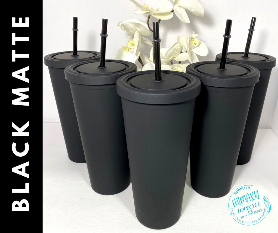 BULK /MATTE BLACK Tumbler /22oz. Tumbler/ Black / blank, Diy, Perfect for crafts/ Great quality cup, very sturdy & stylish.