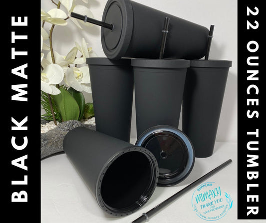 BULK /MATTE BLACK Tumbler /22oz. Tumbler/ Black / blank, Diy, Perfect for crafts/ Great quality cup, very sturdy & stylish.