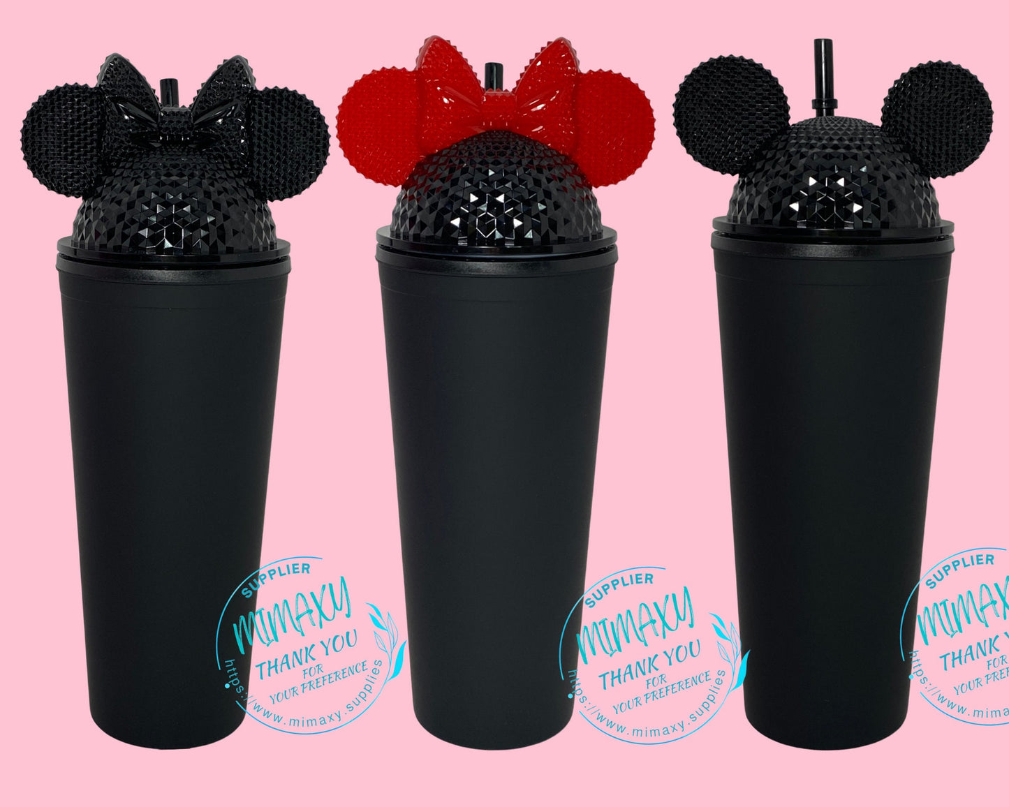 Studded Mouse Lid with MATTE BLACK Tumbler /22oz. Tumbler/ Black / blank, Diy, Perfect for crafts/ Great quality cup, very sturdy & stylish.