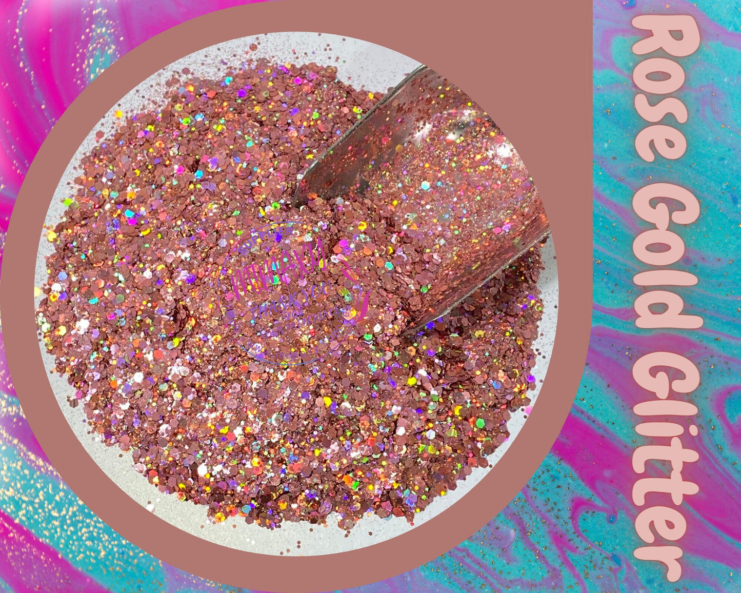 ROSE GOLD Shaped Glitter, CHUNKY Glitter Mix, Cosmetic Glitter,Nail Art, Resin art,Snow Globe Tumbler,Craft, Holographic 001