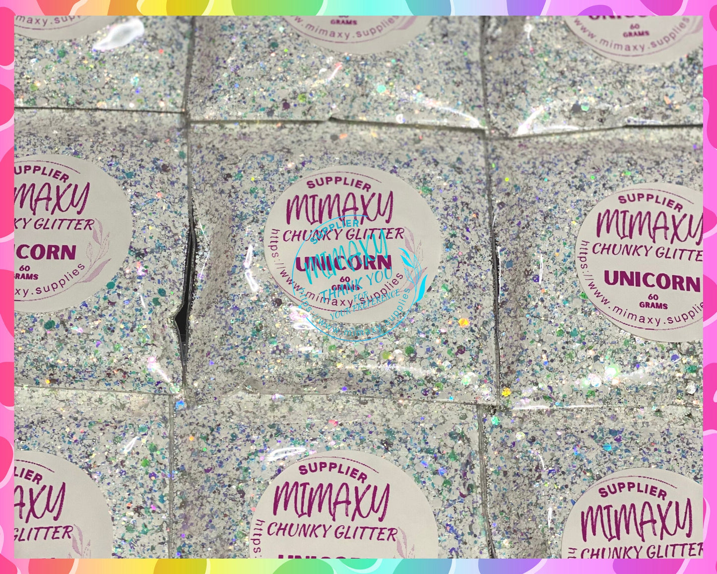 UNICORN Shaped Glitter, CHUNKY Glitter Mix, Cosmetic Glitter,Nail Art, Resin art,Snow Globe Tumbler,Craft, WHITE 004