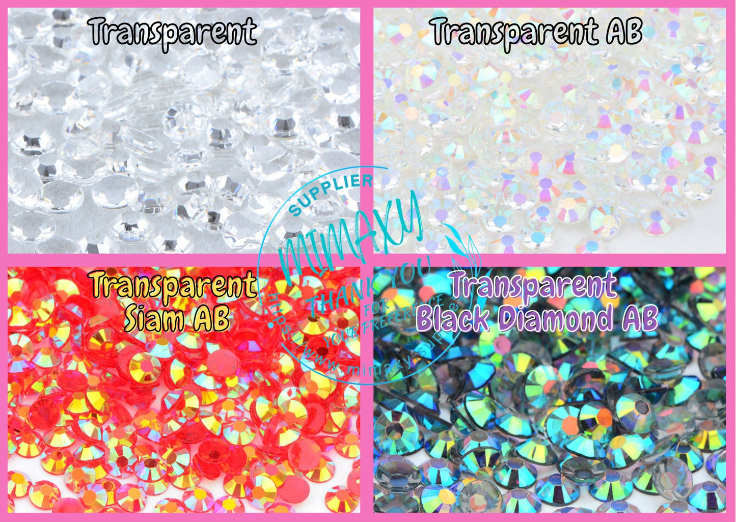 BULK 5,000, 5mm. TRANSPARENT RHINESTONES ab/ Resin  Rhinestones/ Flatback Candy Cab 3D Nail Art Diy Deco Bling Kit Supplies Embellishments