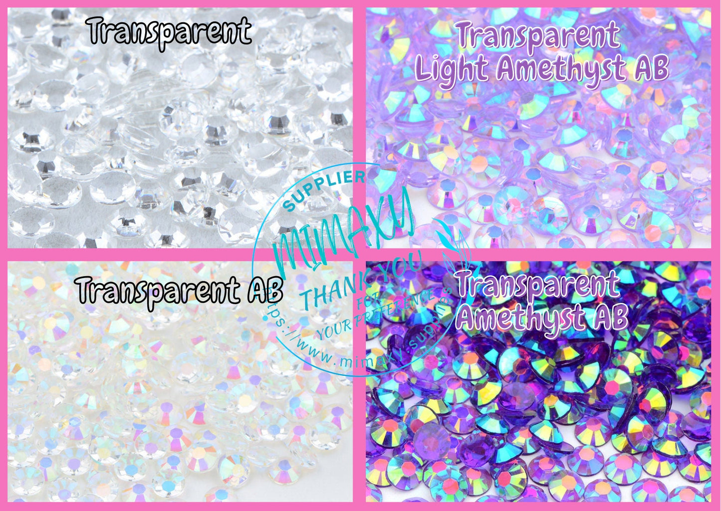 BULK 7,500, 4mm. TRANSPARENT RHINESTONES ab/ Resin  Rhinestones/ Flatback Candy Cab 3D Nail Art Diy Deco Bling Kit Supplies Embellishments