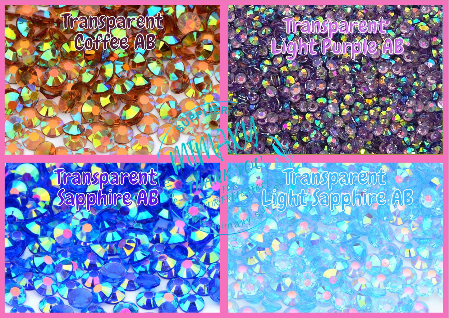 BULK 7,500, 4mm. TRANSPARENT RHINESTONES ab/ Resin  Rhinestones/ Flatback Candy Cab 3D Nail Art Diy Deco Bling Kit Supplies Embellishments