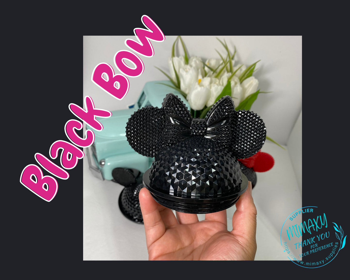 Studded Mouse Lid / High Quality lid for Tumbler, it fits venti TUMBLER of 24oz 22oz and 16oz, DIY, Perfect for crafts, party favors, diy