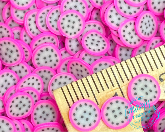 5mm DRAGONFRUIT / Fruit Slices / Healthy food / Polymer clay Slices / resin nail art / fimo / slime / snow globe tumbler / DIY, FRUIT 002