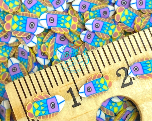 5-7mm RAINBOW FISH/ Polymer clay Slices / fishing / Ocen / Sea / Resin art / Nail art / Fimo /Diy / Crafts, purple, SEA 006