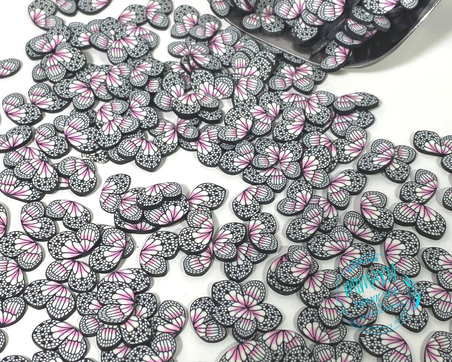 5-10mm PINK BUTTERFLY/ Sprinkle, Slime, Polymer Clay Slices, Fake, Bake, Nail Art, Faux Craft Ships, monarca, BUTTERFLY 002