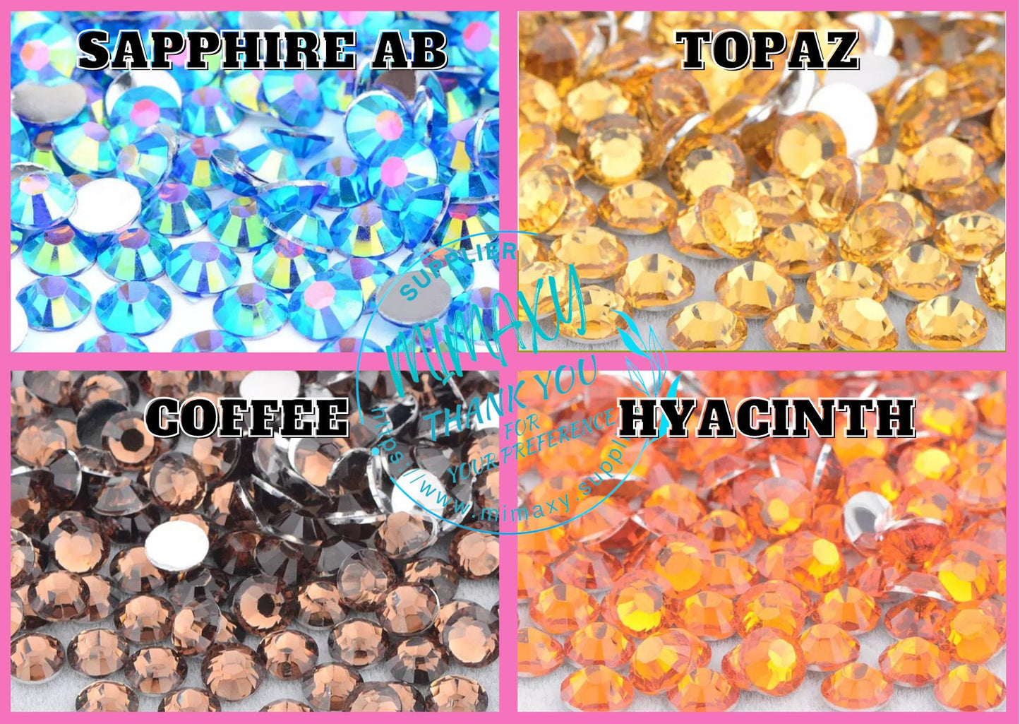 4mm BULK RESIN RHINESTONES (SS16) silver back, Jelly Ab Flatback, Candy Cab 3D Nail Art Diy Deco Bling Kit Supplies Embellishments