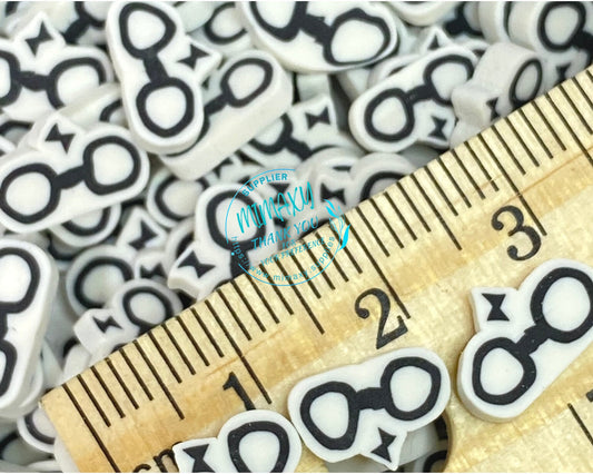 10mm Cute Glasses Lightning Scar, Wizard, GLASSES, Polymer Clay Slices, Slime, Craft Non-Edible, Tumbler Making, Nail Art, Fimo, HARRY 002