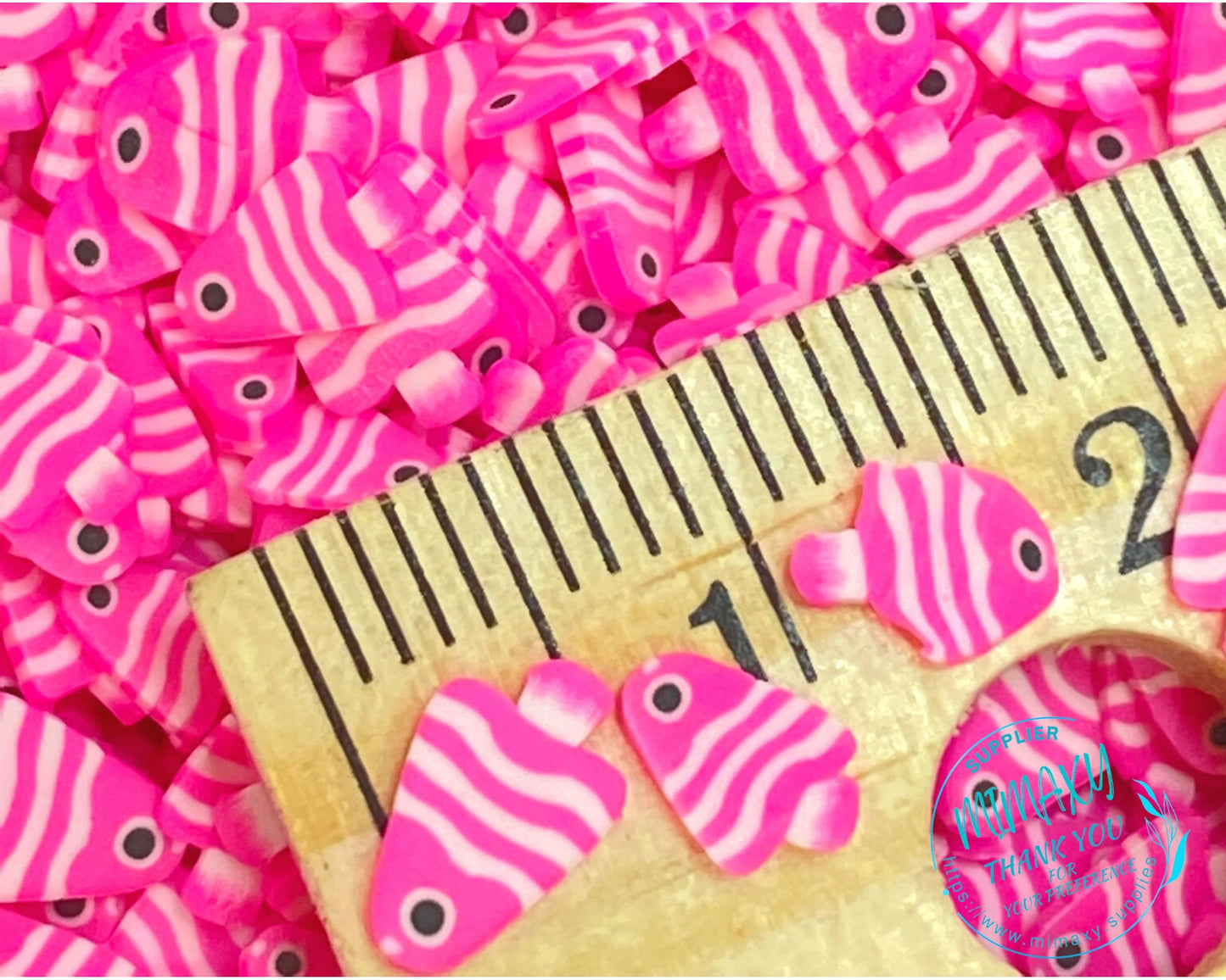 5-7mm PINK FISH/ Polymer clay Slices / fishing / Ocen / Sea / Resin art / Nail art / Fimo /Diy / Crafts, SEA 005