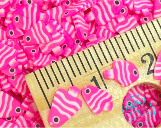 5-7mm PINK FISH/ Polymer clay Slices / fishing / Ocen / Sea / Resin art / Nail art / Fimo /Diy / Crafts, SEA 005