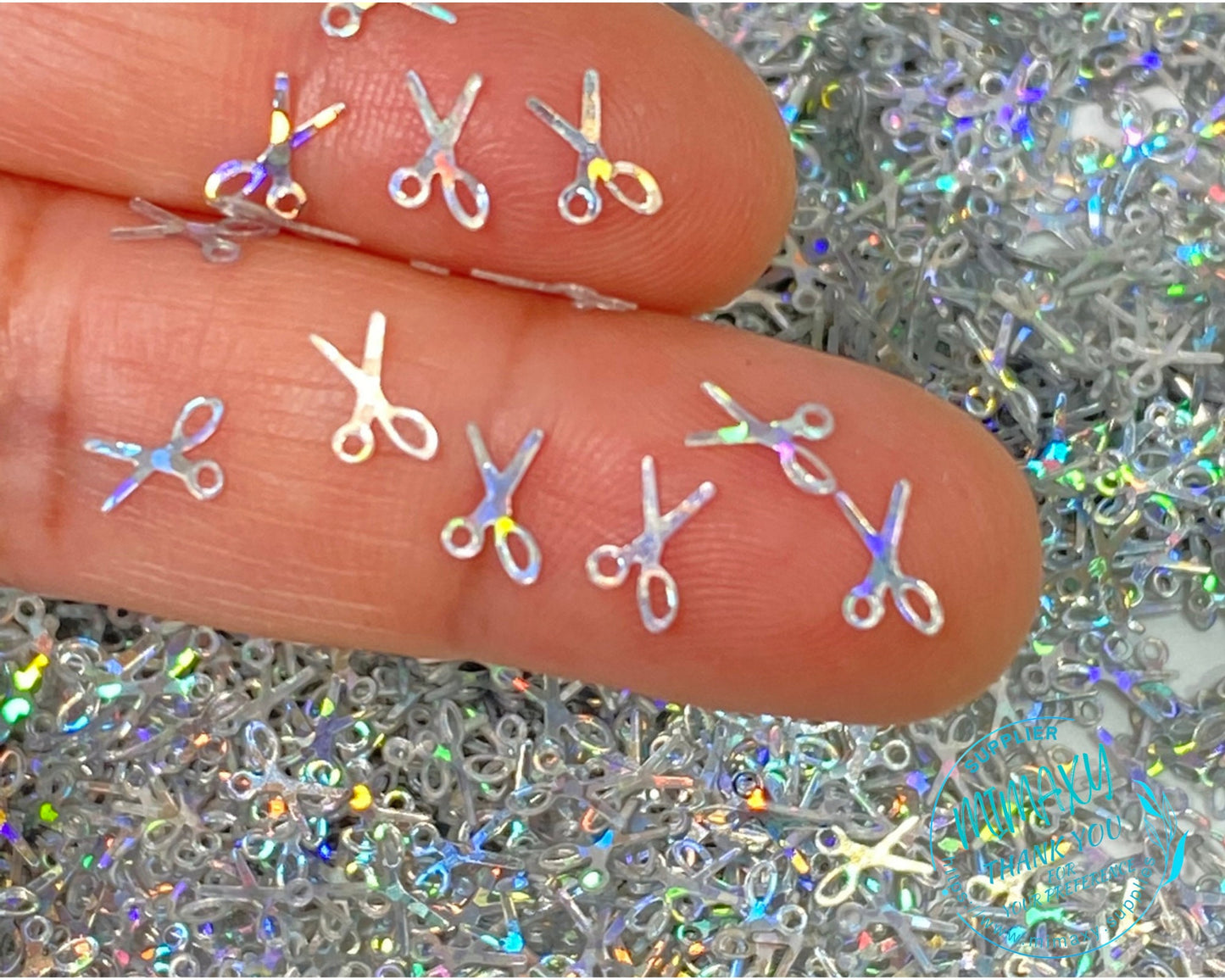 5mm Holographic SCISSORS/shaped glitter/ Sequins / DIY/ Slime/ Fimo/Crafts /Resin art / nail art / SHAPES 006-007